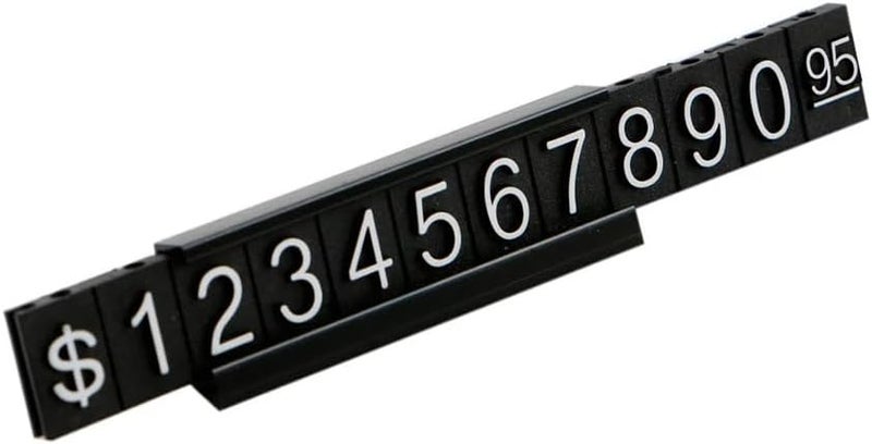Mollytek 16 Sets Adjustable Price Tag Cube for Jewelry Display Counter Stand Number Letter Dollar Price Block Kit for Retail Shop (Black) - Image 2